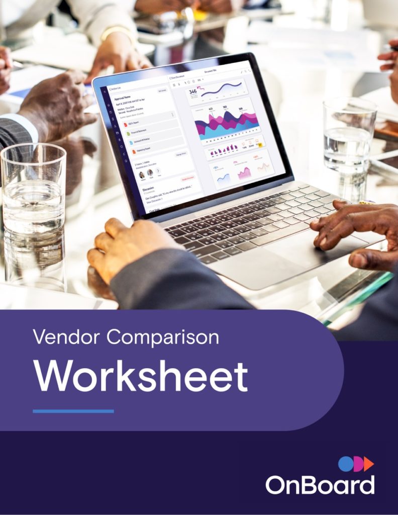 Vendor Comparison Work Small sheet