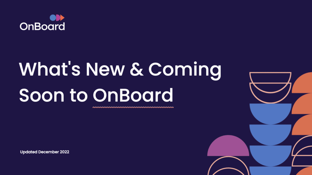 OnBoard product updates